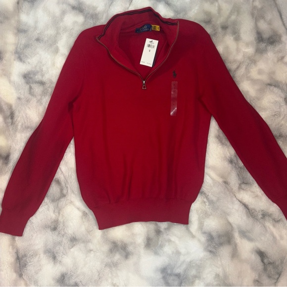 Polo by Ralph Lauren Bold Red Zip-Up Sweater